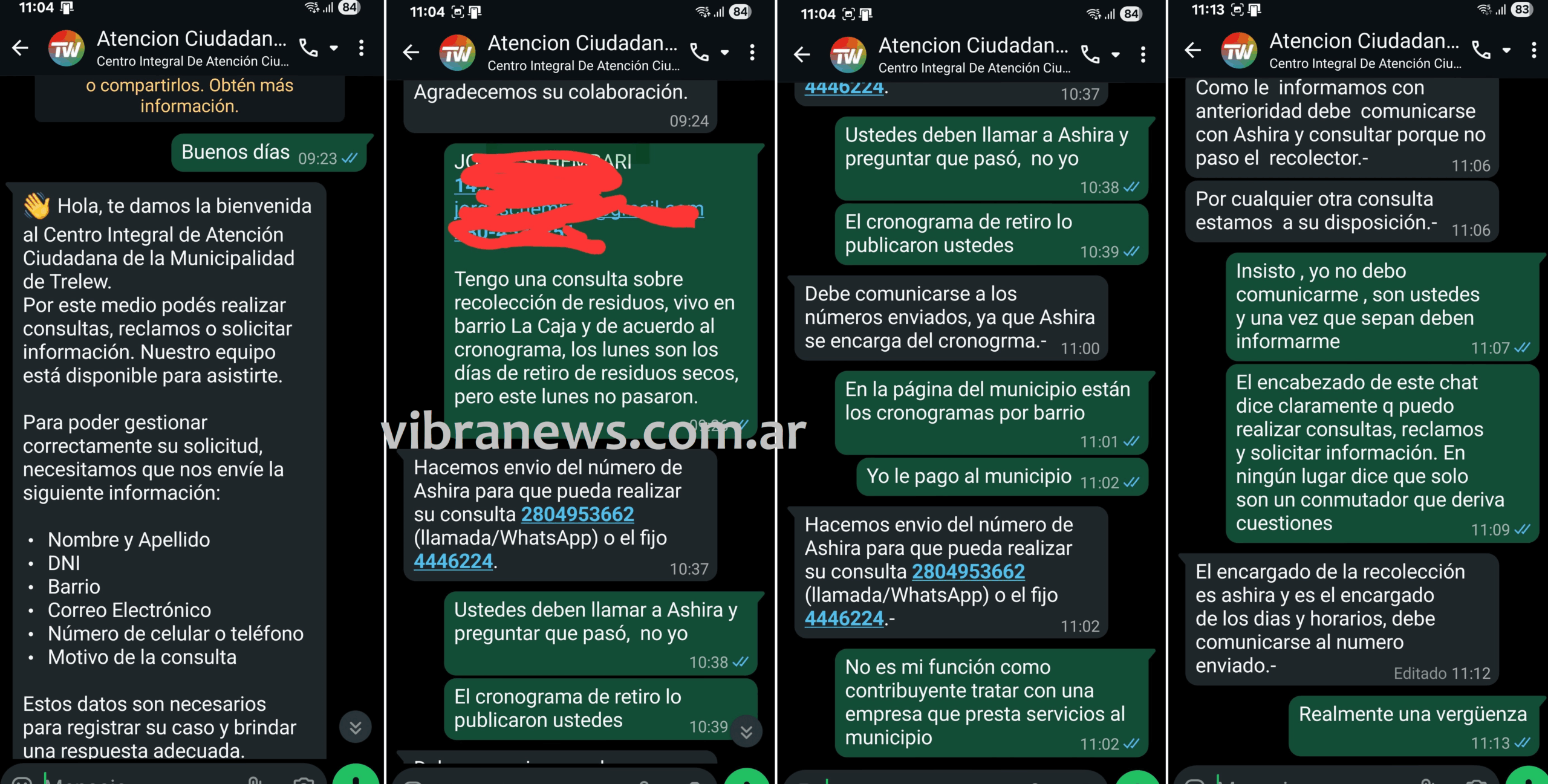 Reclamo vecino Trelew residuos